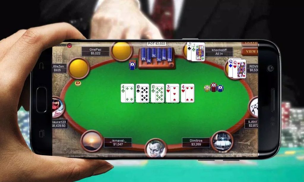 Jogue poker online no seu telemóvel.